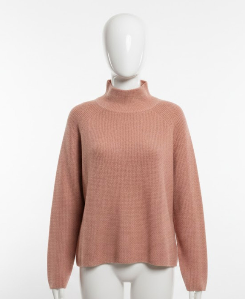 Eileen Fisher Sweater M Medium Light orange Peach  Italian Yarn  Wool Top FLAW